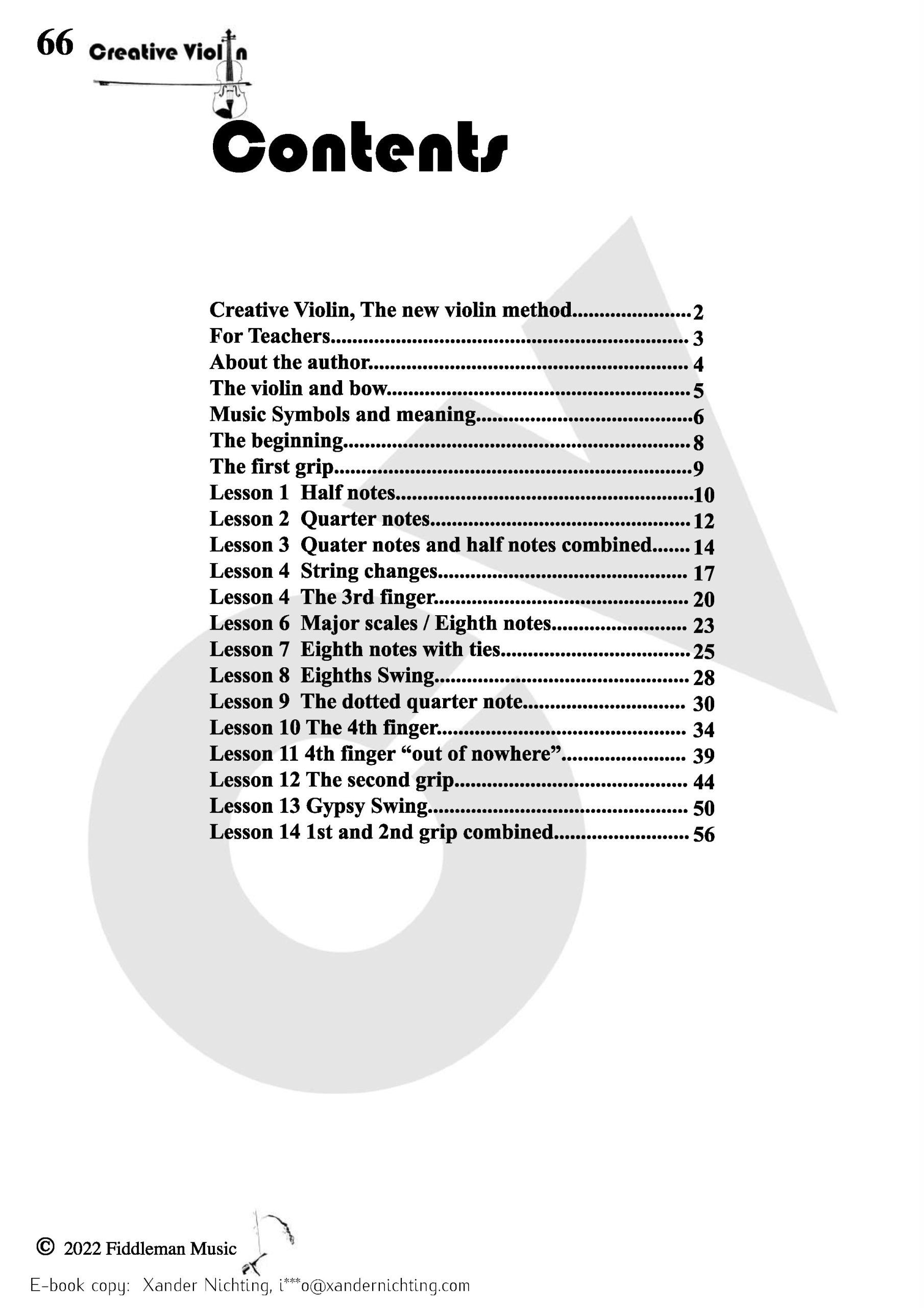 Creative Violin E-Book 1 (English downloadable PDF Version)